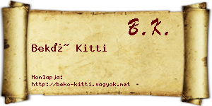 Bekő Kitti névjegykártya